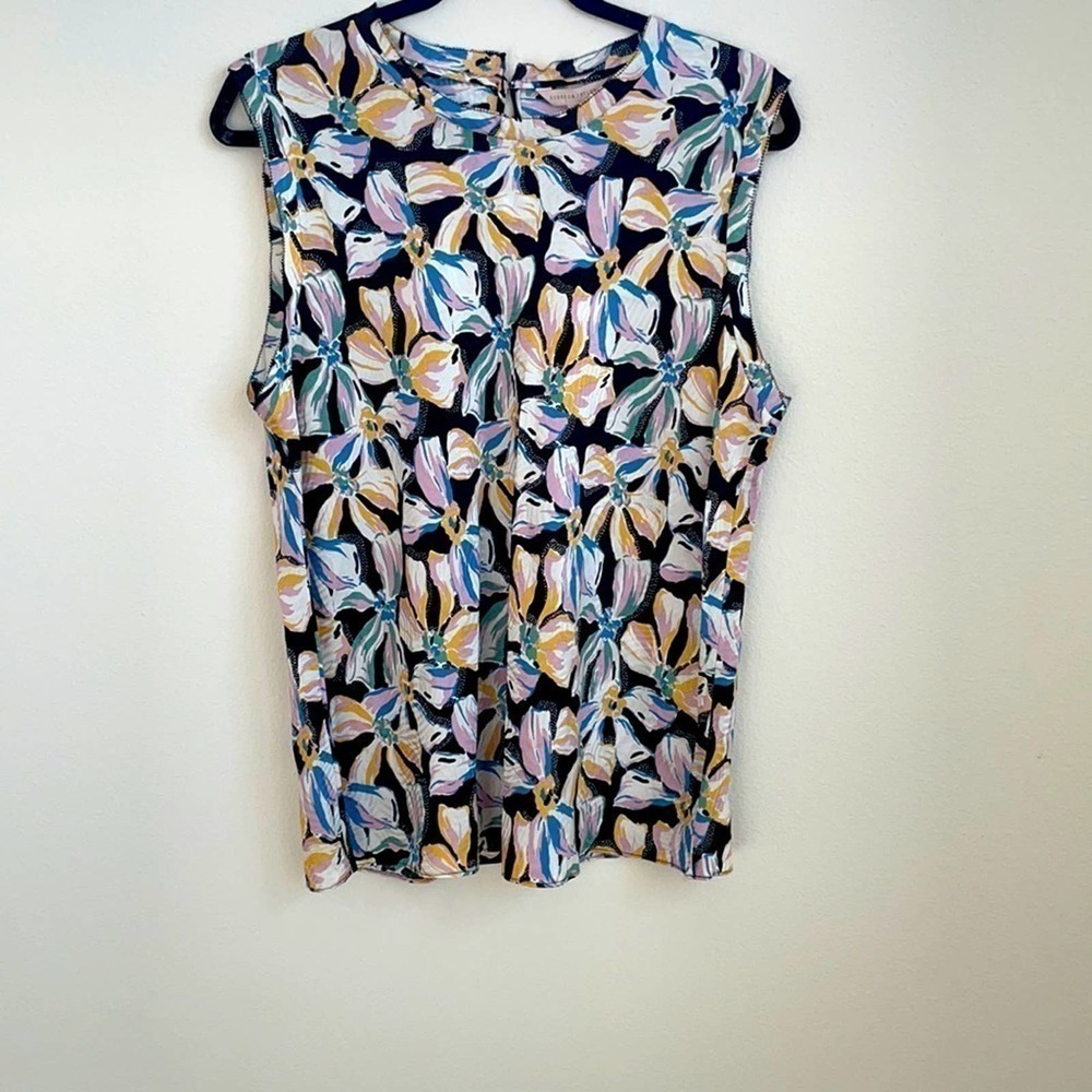 Rebecca Taylor black blue floral blouse 14 NWT